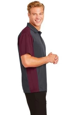 Sport-Tek Mens Colorblock Micropique Sport-Wick Polo Grey/Maroon -Bowling Equipment Store 6f24cbc8 237e 4c1b bceb f86e679f766e