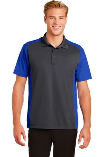 Sport-Tek Mens Colorblock Micropique Sport-Wick Polo Grey/Royal 4 Sport-Tek Mens Colorblock Micropique Sport-Wick Polo Grey/Royal - Image 2