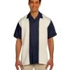 Harriton Men's Two-Tone Bahama Cord Camp Shirt Navy/Creme 2 Harriton Men's Two-Tone Bahama Cord Camp Shirt Navy/Creme -Bowling Equipment Store 8f0e9d27 daa3 4eb6 a27c 58a29df204d6