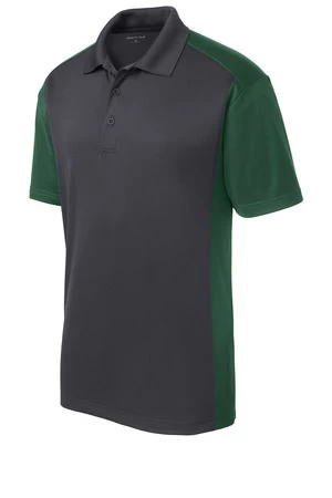 Sport-Tek Mens Colorblock Micropique Sport-Wick Polo Grey/Green 6 Sport-Tek Mens Colorblock Micropique Sport-Wick Polo Grey/Green - Image 4