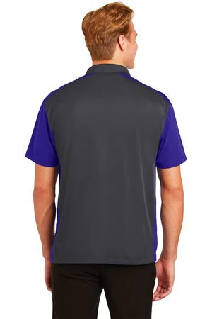 Sport-Tek Mens Colorblock Micropique Sport-Wick Polo Grey/Purple 6 Sport-Tek Mens Colorblock Micropique Sport-Wick Polo Grey/Purple - Image 4